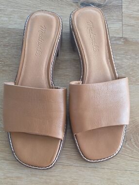 Madewell Sandal Slides With Small Heel Camel Brown Size 7